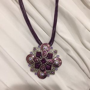 Purple statement necklace